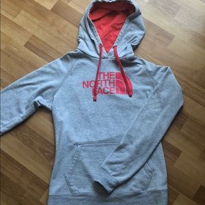 Vibrant Coral & Grey North Face Sweatshirt